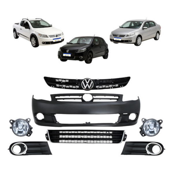 Kit Parachoque G5 Saveiro 2009 2010 2011 2012 13 Gol Voyage - Preto