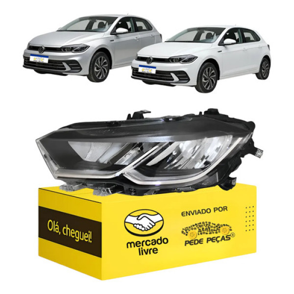 Farol Vw Polo 2023 2024 2025 2026 Full Led L.e Esquerdo/motorista