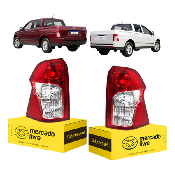 Par Lanterna Ssangyong Actyon Sport 2012 2013 2014 15 A 2018 - Ambos Lados - Vermelho
