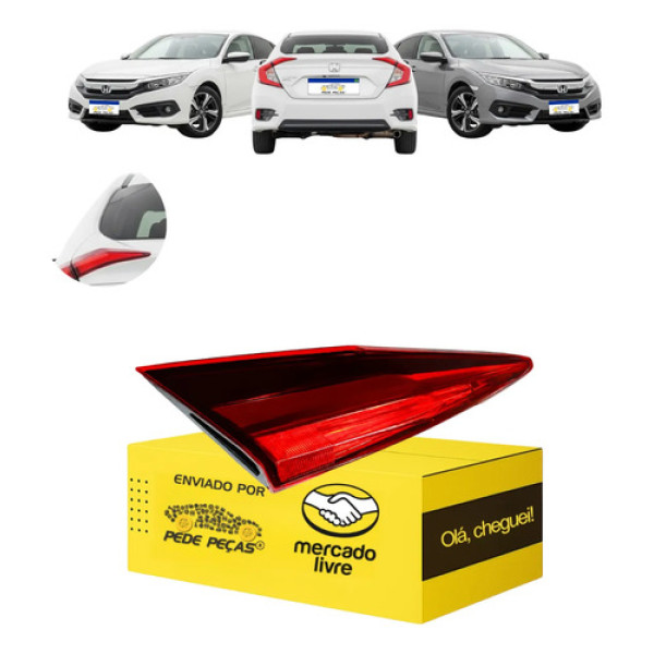 Lanterna Tampa Honda Civic G10 2017 2018 A 2021 C/led Le Esquerdo/motorista Cristal