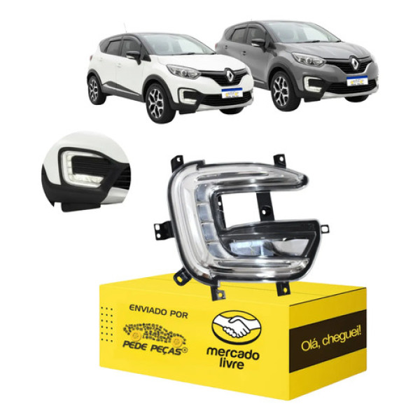 Farol Auxiliar Renault Captur 2017 18 19 20 2021 C/milha L.d Cristal