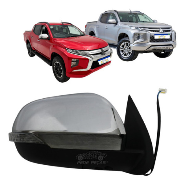 Retrovisor Mitsubishi Triton 2021 A 2025 Elétrico Com Pisca 