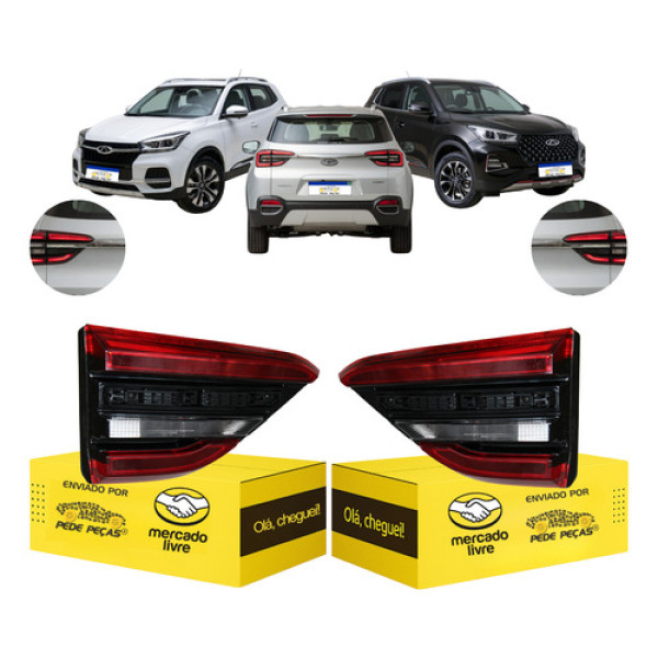 Par Lanterna Sinaleira Tampa Tiggo 5x 2023 2024 2025 2026 Ambos Lados Vermelho