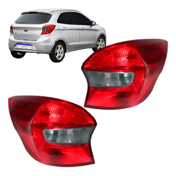 Lanterna Ford Ka Hatch 2015 2016 2017 2018 Nova Fumê Par Direito Vermelho