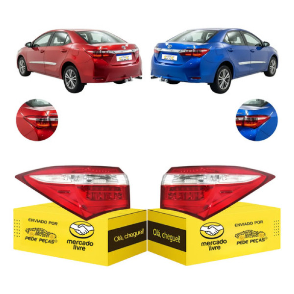Lanterna Sinaleira Canto Corolla Xei 2015 16 2017 C/led Par Ambos Lados Cristal