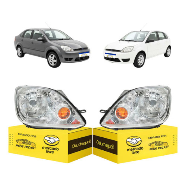 Par Farol Ford Fiesta 2003 2004 2005 2006 2007 Pisca Ambar Ambos Lados