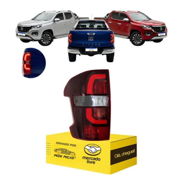 Lanterna Esquerda Fiat Titano Ranch 2025 2026 C/led Esquerdo/motorista Vermelho