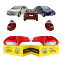 Jogo Lanterna Traseira Honda Civic 2007 2008 2009 2010 2011 Ambos Lados Vermelho Cristal