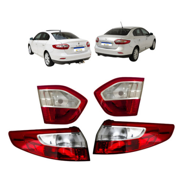 Lanternas Mala Canto Traseiras Fluence 2011 A 2016 Kit Novo