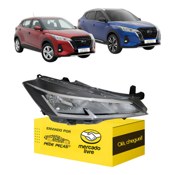 Farol Direito Kicks 2022 2023 2024 2025 Sem Led Novo Direito/passageiro