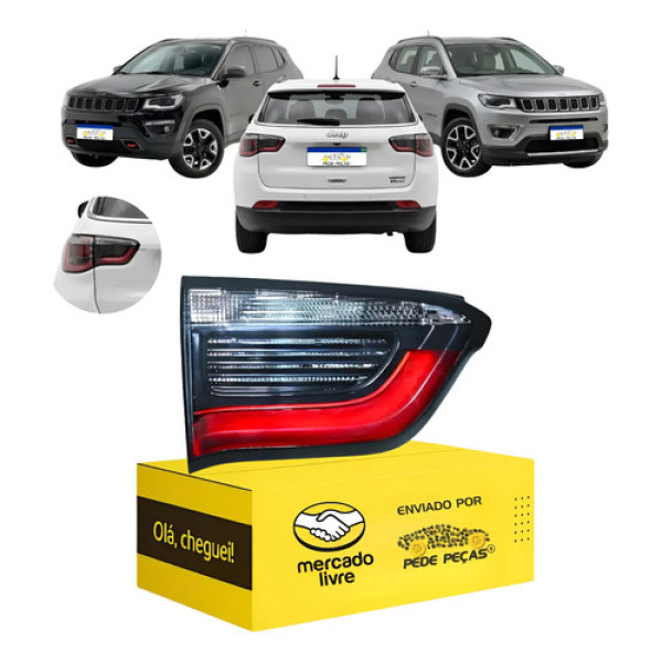 Lanterna Jeep Compass 2017 2018 2019 A 2021 Com Led Tampa Le Esquerdo/motorista Vermelho
