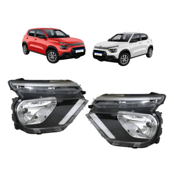 Par Farol Citroen C3 Live Pack Feel 2022 2023 A 2026 Sem Led - Ambos Lados