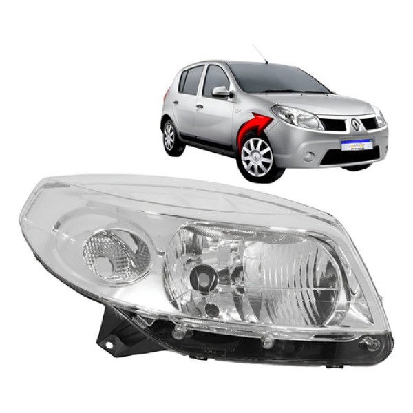 Farol Renault Sandero 2008 2009 2010 2011 L.d  - Direito