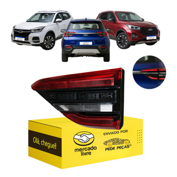 Lanterna Sinaleira Tampa Tiggo 5x 2023 2024 2025 2026 L.d Direito/passageiro Vermelho