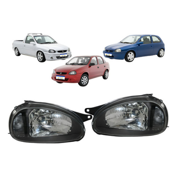 Par Farol Farol Corsa Classic Wagon Pickup 1994 A 2010 Novo - Ambos Lados