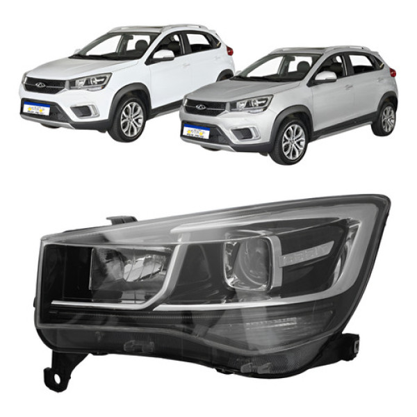 Farol Chery Tiggo 2 2018 2019 2020 2021 Eletrico Le Novo Esquerdo/motorista Farol Chery Tiggo 2 2018 2019 2020 2021 Eletrico Le Novo Esquerdo/motorista