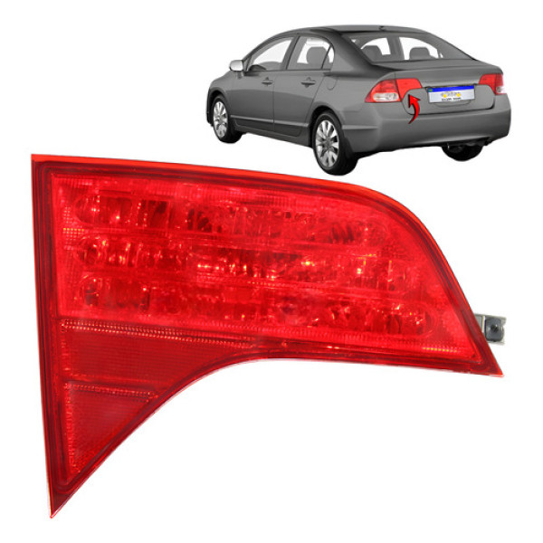 Lanterna Honda Civic 2007 2008 2009 2010 2011 Tampa Nova L.e Esquerdo Vermelho