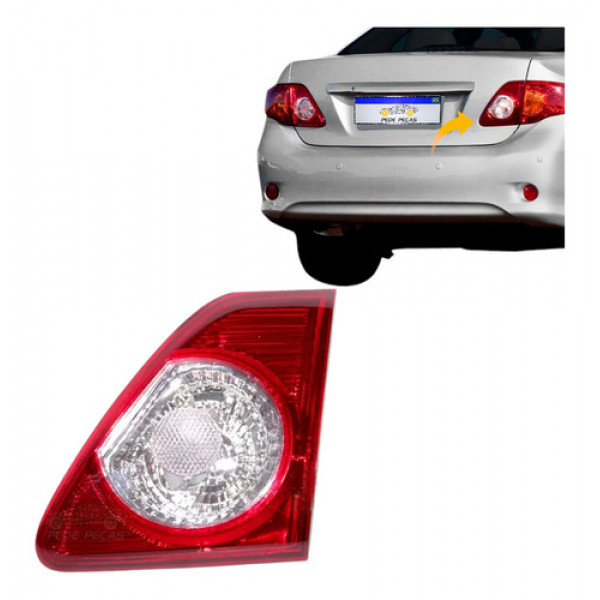 Lanterna Da Tampa Toyota Corolla 2008 2009 A 2011 Ld Direito/passageiro Vermelho/transparente
