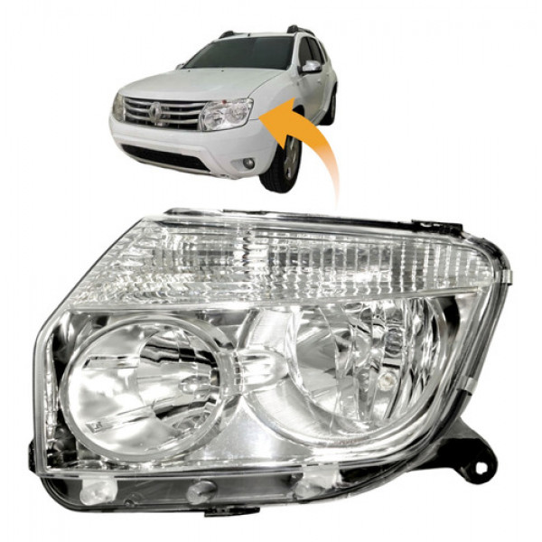 Farol Renault Duster 2012 2013 2014 2015 Cromado Novo Le