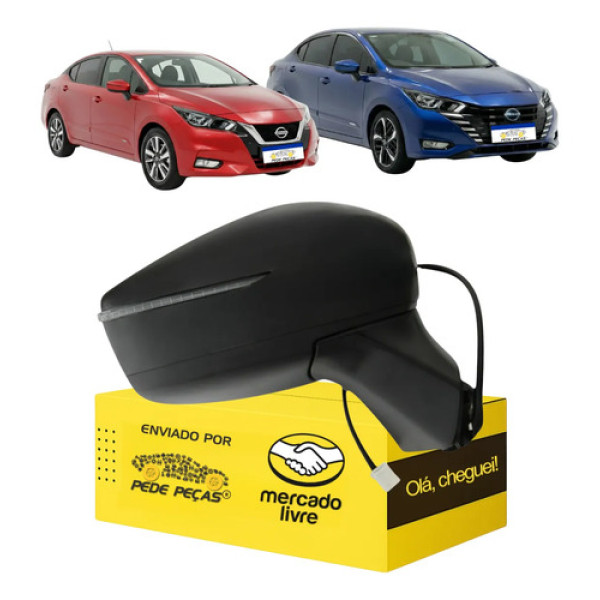 Retrovisor Versa 2021 22 23 24 25 2026 Elétrico C/pisca Ld