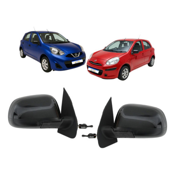 Retrovisor Nissan March 2012 A 2020 C/controle Par Manual