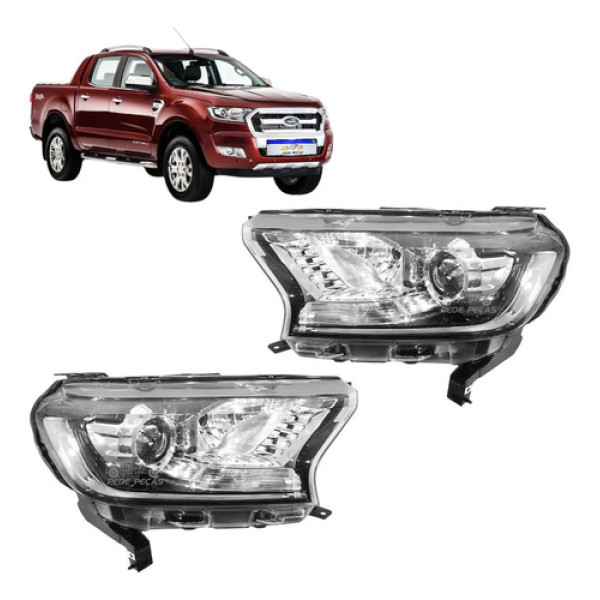 Farol Ford Ranger Xlt 2017 2018 2019 2020 2021 2022 23 Novo