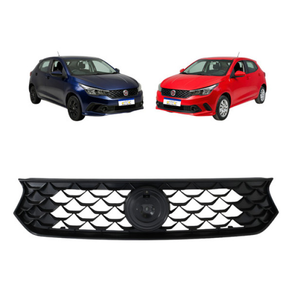 Grade Radiador Fiat Argo 2017 2018 2019 2020 Nova  Preto Fosco
