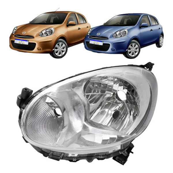 Farol Nissan March Sv 2011 2012 2013 2014 Esquerdo Novo Esquerdo/motorista