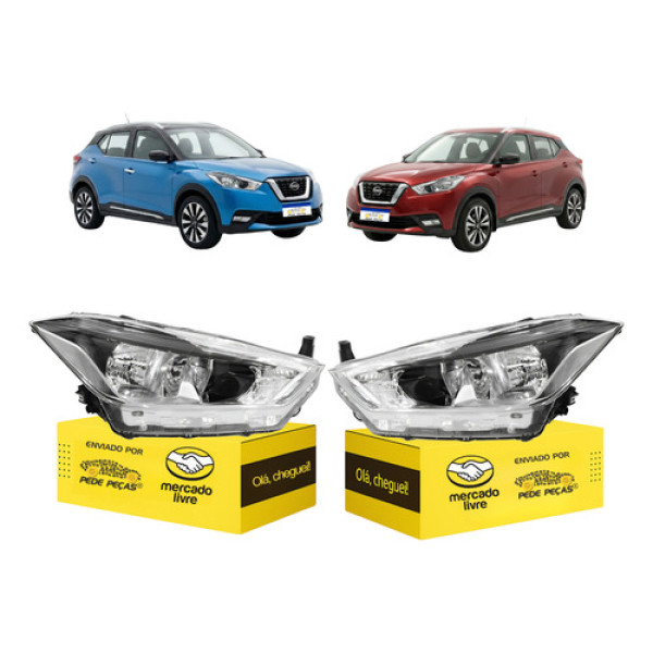 Farol Nissan Kicks 2017 2018 2019 2020 2021 Novo Par Direito