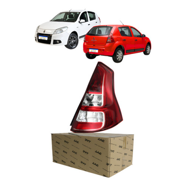 Lanterna Direita Renault Sandero 2012 A 2014 Borda Vermelha Direito/passageiro Vermelho