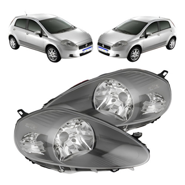 Par Farol Punto Sporting T-jet 2007 A 2012 Mascara Cinza Ambos Lados