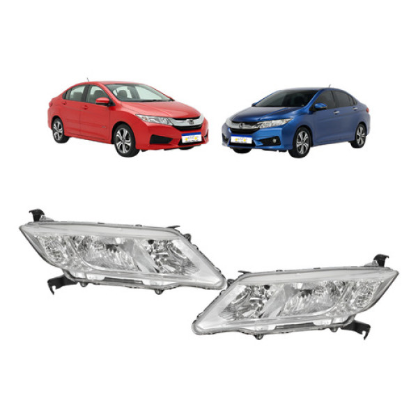 Par Farol City 2015 2016 2017 Cromado Novo - Ambos Lados