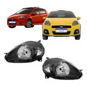 Farol Fiat Punto 2007 2008 2009 2010 2011 2012 Mascara Negra