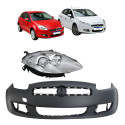 Parachoque Dianteiro Farol Direito Fiat Bravo 2011 A 2014 Preto