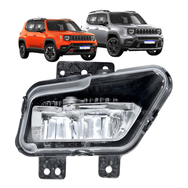 Farol De Milha Jeep Renegade 2021 2022 2023 24 25 Com Led Ld Cristal Direito