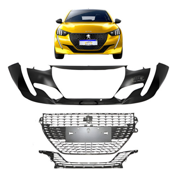 Kit Parachoque Peugeot 208 2020 A 2024 Allure Griffe - Preto/cromado