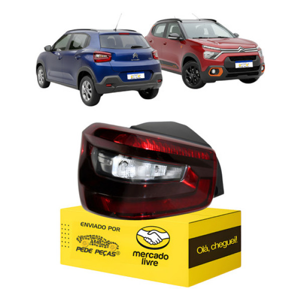 Lanterna Esquerda Citroen C3 2022 2023 2024 2025 2026 Esquerdo/motorista Vermelho