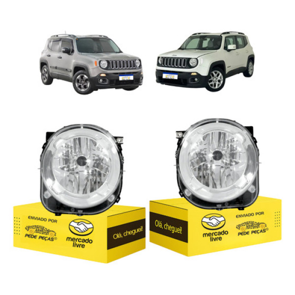 Par Farol Jeep Renegade  2015 16 17 18 19 20 2021 Ambos Lados