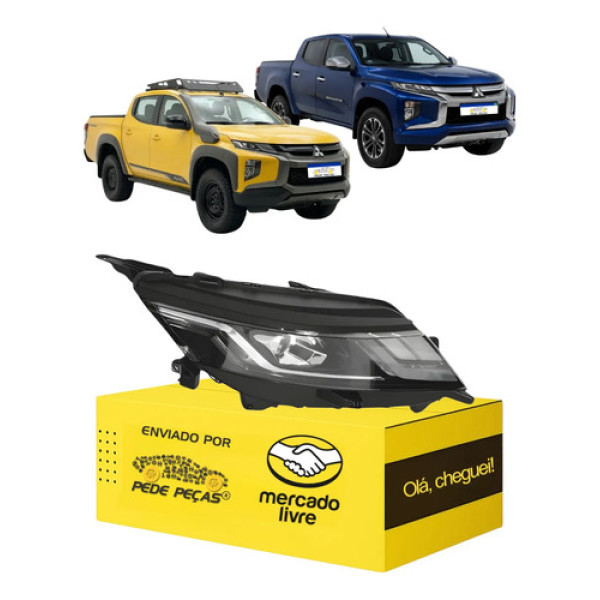 Farol Direito L200 Triton 2021 2022 2023 2024 2025 Full Led Direito/passageiro