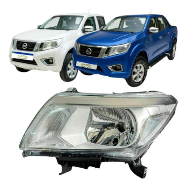 Farol Le Nissan Frontier 2018 A 2021 Cromado Foco Simples