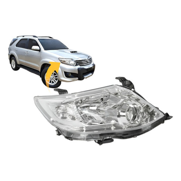 Farol Toyota Hilux Sw4 Cromado 2012 2013 A 2015 Sem Xenon Ld Direito/passageiro