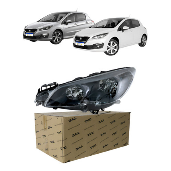 Farol Mascara Cinza Peugeot 308 2016 A 2019 Lado Motorista Esquerdo/motorista