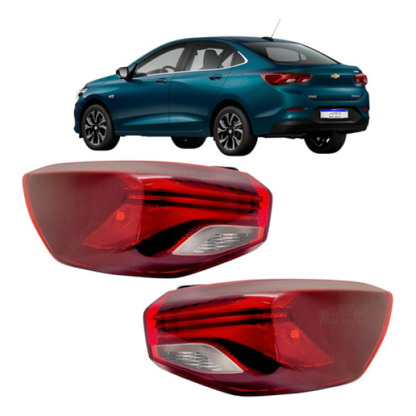 Lanterna Onix Sedan 2020 2021 2022 2023 2024 2025 Novo Par Ambos Lados Vermelho