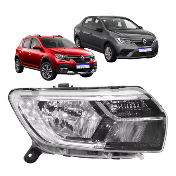 Farol Renault Sandero Logan 2020 2021 2022 2023 2024 Led Ld