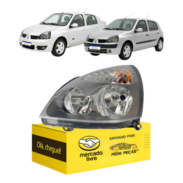 Farol Esquerdo Renault Clio 2004 05 06 07 08 09 10 11 2012 Esquerdo/motorista