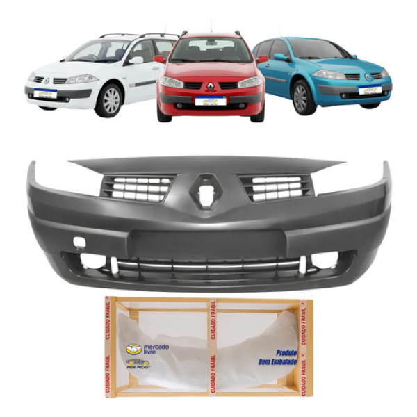 Parachoque Renault Megane 2006 2007 2008 2009 10 11 12 2013 Preto Liso Para Pintura