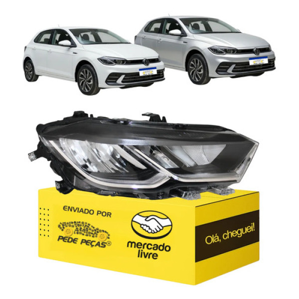 Farol Vw Polo 2023 24 25 2026 Full Led Lado Direito Direito/passageiro