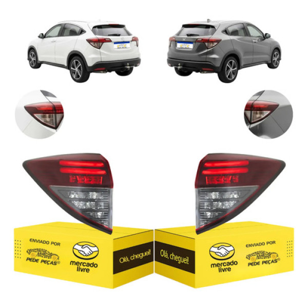 Lanterna Honda Hr-v 2019 2020 2021 C/led Fume Canto Nova Par Ambos Lados Fumê