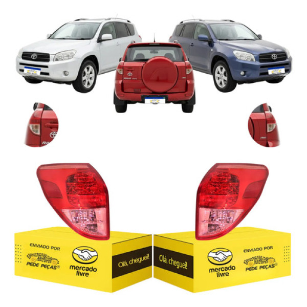Lanterna Sinaleira Toyota Rav4 2006 2007 2008 C/led Par Ambos Lados Cristal