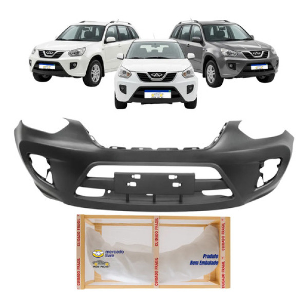 Parachoque Chery Tiggo 2014 2015 2016 Preto Liso Para Pintura
